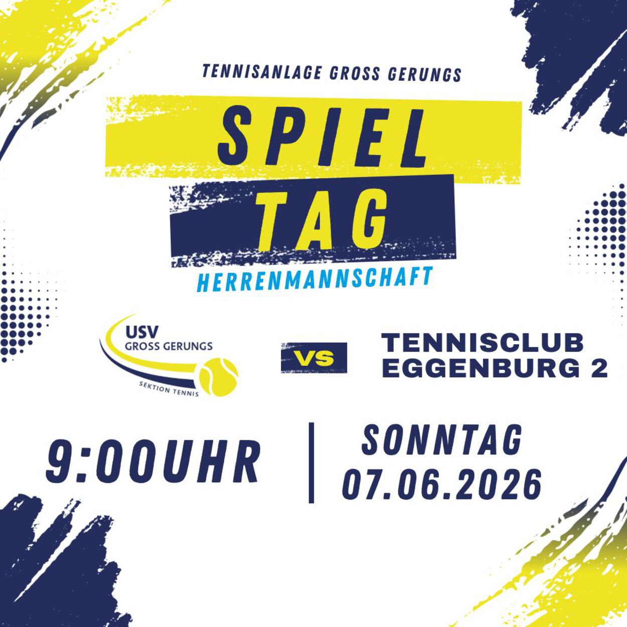 Sonntag 07.06., 09:00 Uhr Meisterschaft Herren gegen Eggenburg