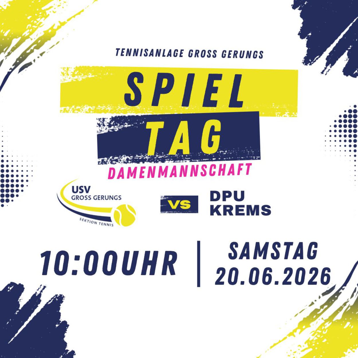 Samstag 20.06., 10:00 Uhr Meisterschaft Damen gegen Krems