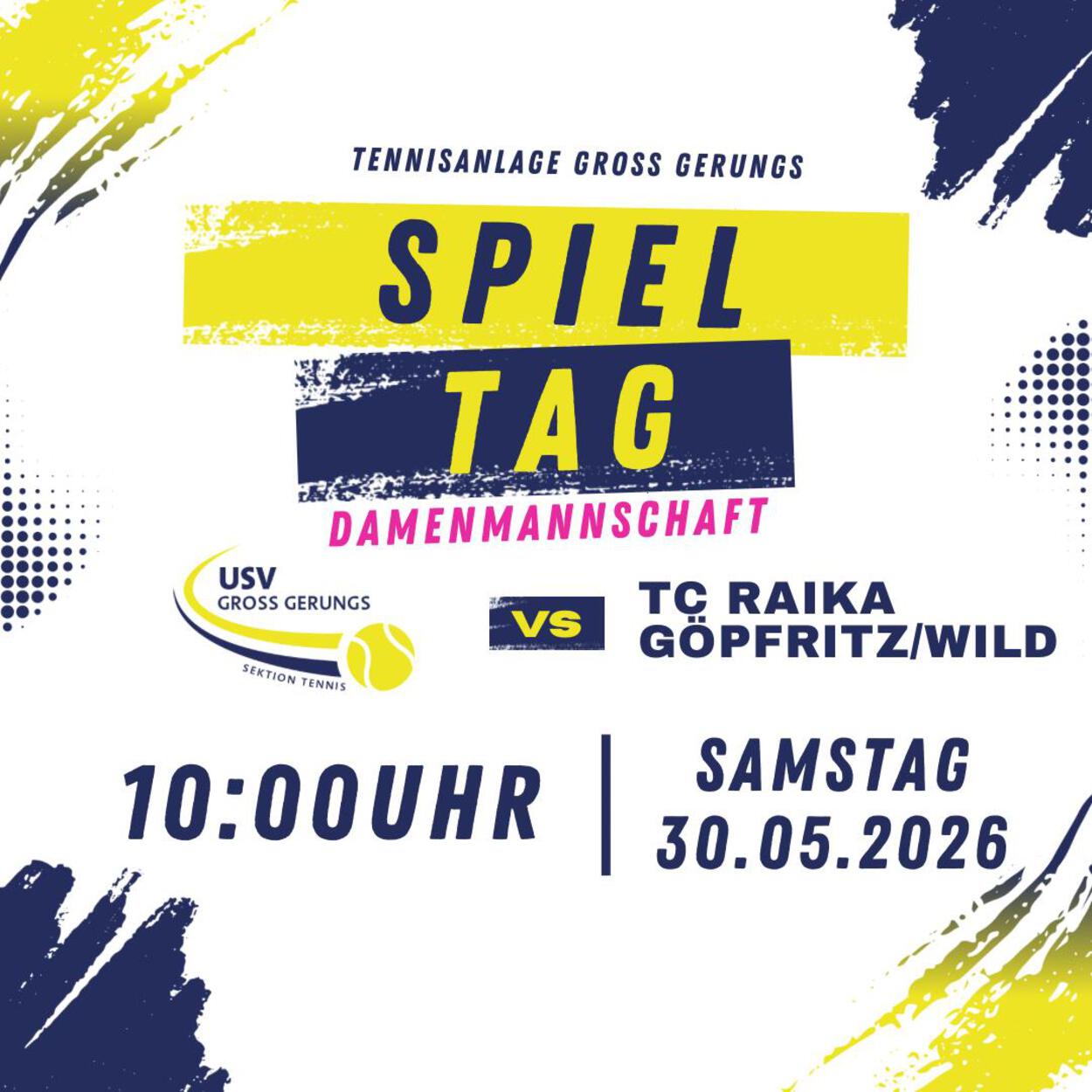 Samstag 30.05., 10:00 Uhr Meisterschaft Damen gegen Göpfritz/Wild