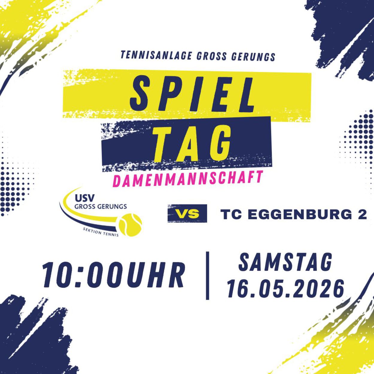 Samstag 16.05., 10:00 Uhr Meisterschaft Damen gegen Eggenburg